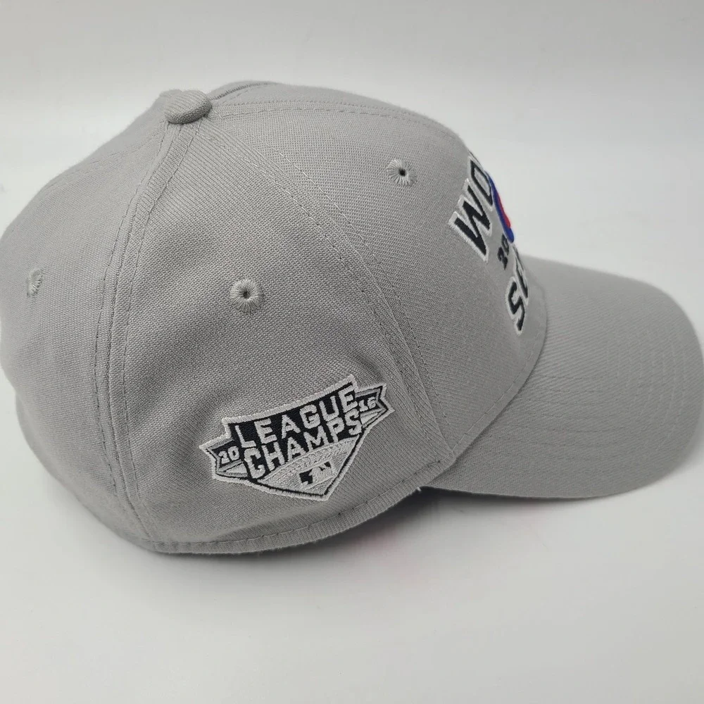 Chicago Cubs Hat L-XL New Era 39Thirty 2016 World Series Flex‎ Fitted Gray MLB